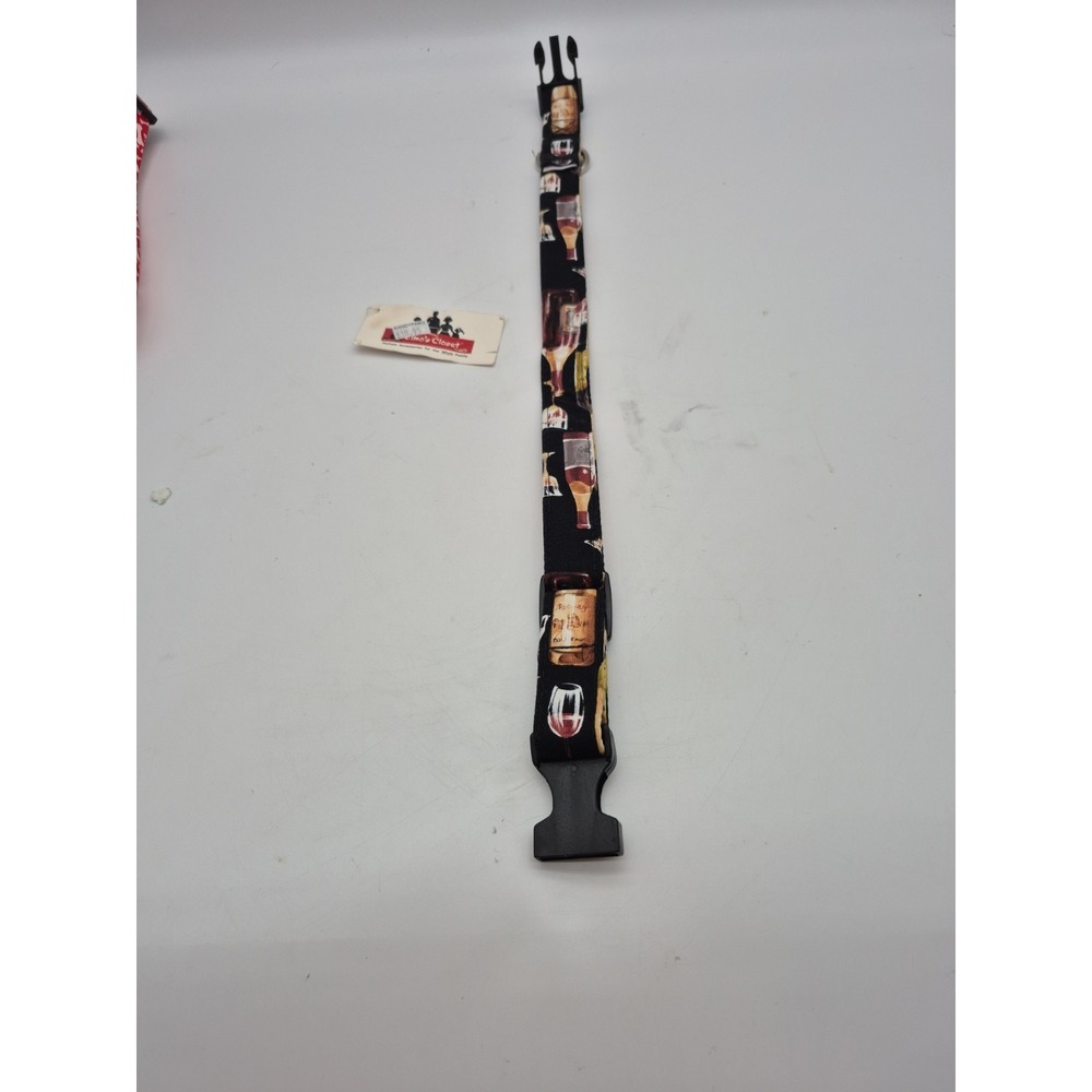 Elmo's Closet Large Dog Collar Wine Bottles Adjustable 15"-22" - Picture 3 of 9